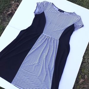 Perceptions Striped Formal Dress